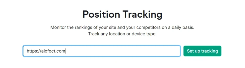 setup tracking