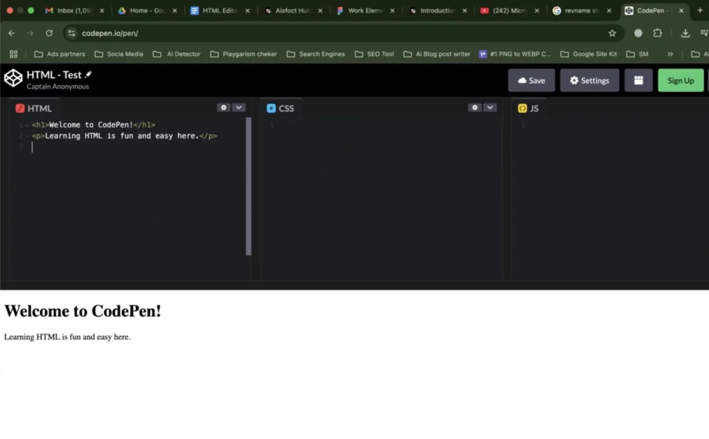 HTML Editors 6 Getting Started with CodePen - Beginner's Guide to Online Code Editor