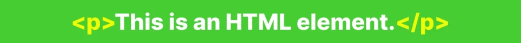 Introduction to HTML for Beginners 2 Illustration explaining what an HTML element is with example of opening and closing tags