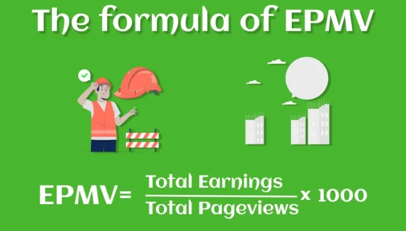Formula of EPMV explained with key metrics of ad revenue and page views illustrated