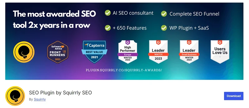 Squirrly SEO plugin for WordPress improving content optimization and rankings