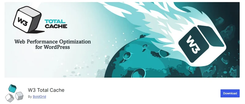 W3 Total Cache plugin dashboard for WordPress performance optimization